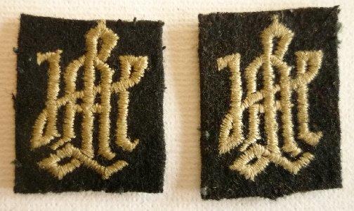 RARE PAIR OF LSSAH EMBROIDERED CYPHERS.