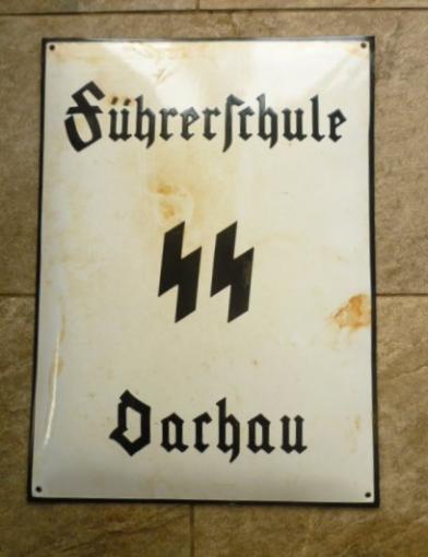 SS OFFICER SCHOOL DACHAU ENAMELLED SIGN.