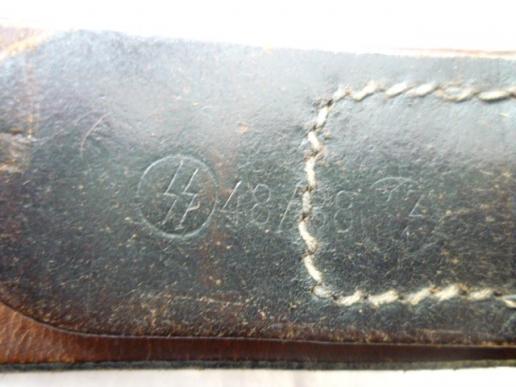 SS OTHER RANKS MARKED LEATHER BELT.