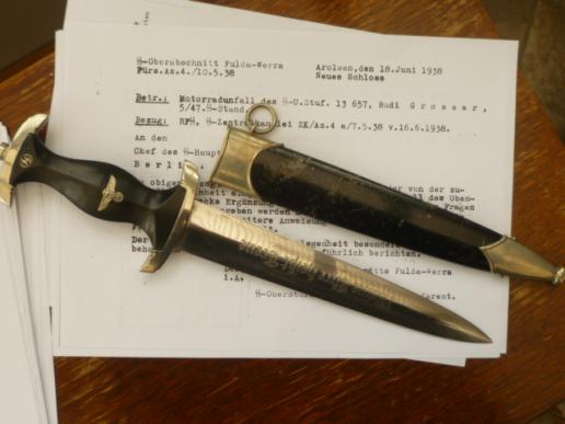 RUDI GROSSER RESEARCHED SS M33 DAGGER.