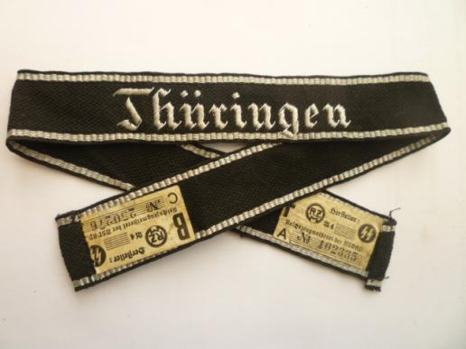 DOUBLE TAGGED HAND EMBROIDERED SSTV THURINGEN TITLE.