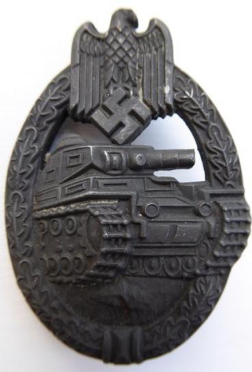 ARMY/SS BRONZE PANZER ASSAULT BADGE.