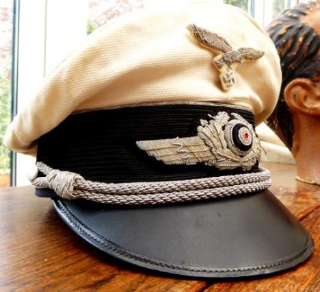 LUFTWAFFE OFFICERS WHITE TOP VISOR.