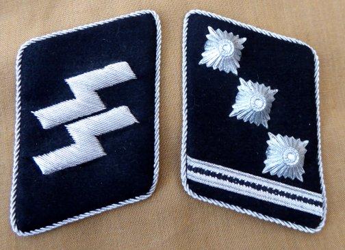 SS OFFICER COLLAR PATCHES.