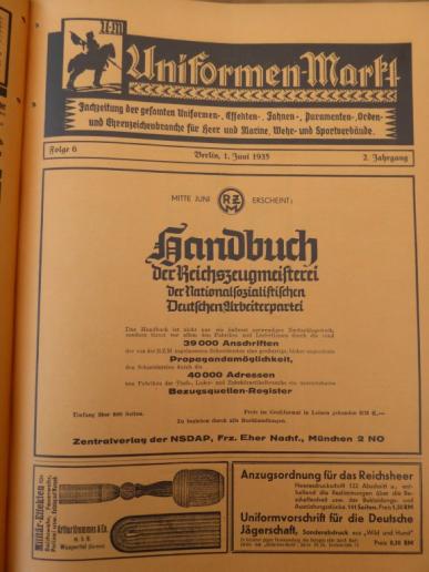 UNIFORMEN MARKT/ZEITSCHRIFT. 2 BOUND VOLUMES.