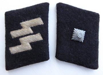 SS UNTERSCHARFUHRER PAIR COLLAR PATCHES.