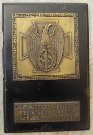 RARE BRONZE COBURG COMMEMORATIVE PLAQUE.