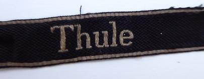 RARE THULE OFFICER CUFF TITLE IN FLATWIRE.