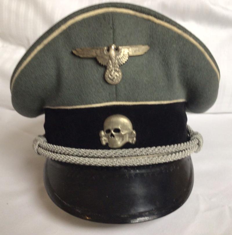 WAFFEN SS OFFICERS VISORED CAP.