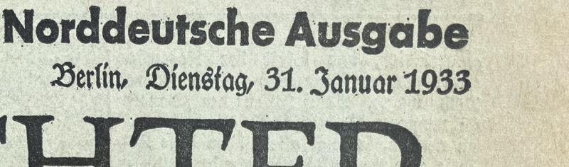 VOLKISCHE BEOBACHTER 31 JAN 1033.