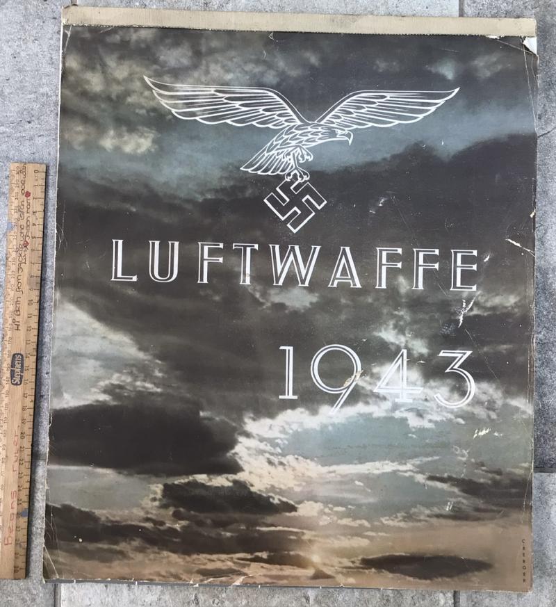 REMARKABLE LARGE LUFTWAFFE CALENDAR.