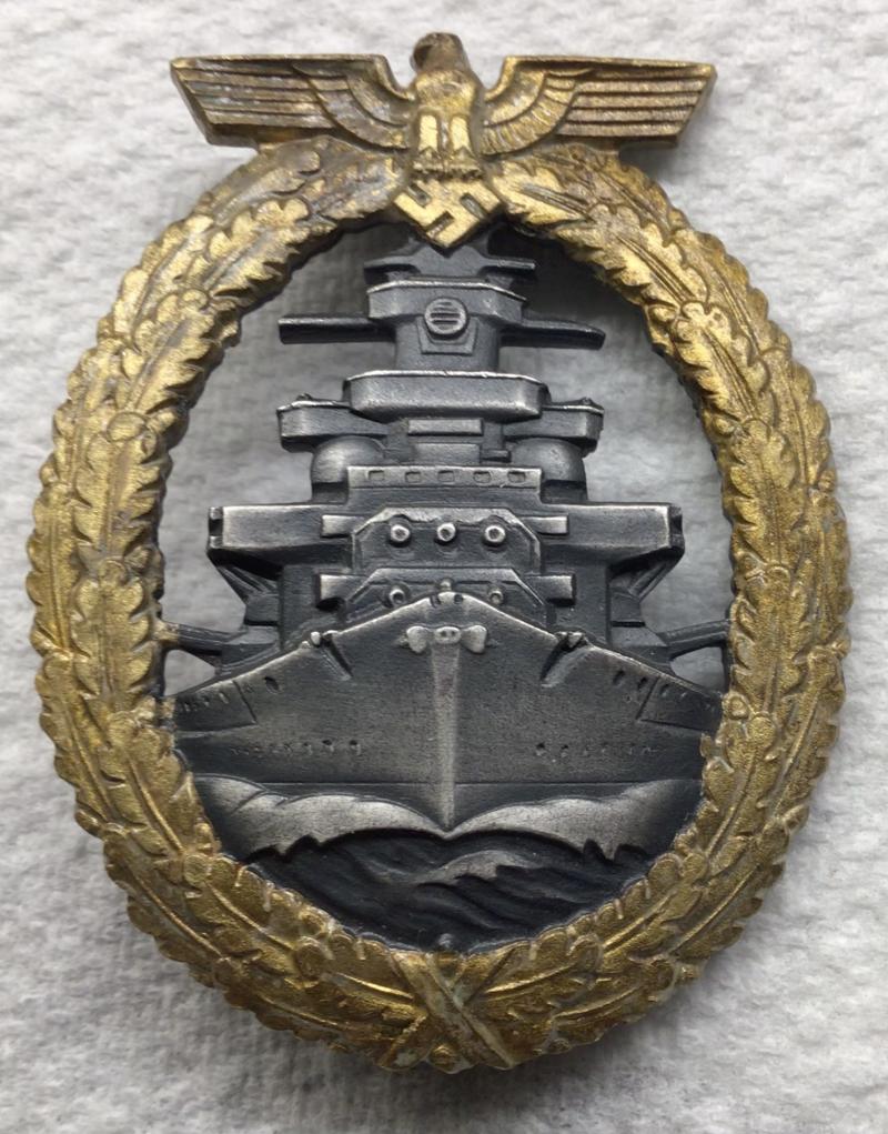 NR MINT ADOLF BOCK HIGH SEAS FLEET BADGE.