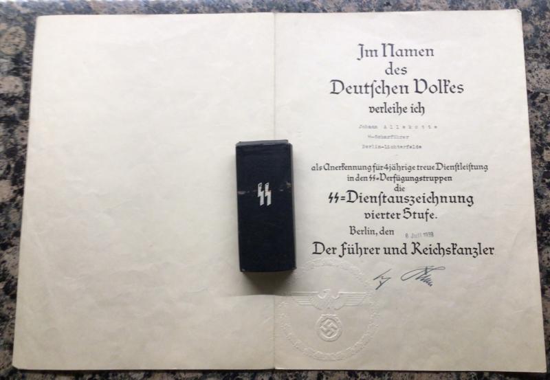 SS 4 YEAR BOXED MEDAL WITH LSSAH CITATION.