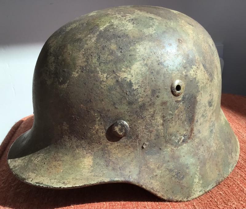 RARE EARLY D/D CAMOUFLAGE HELMET.