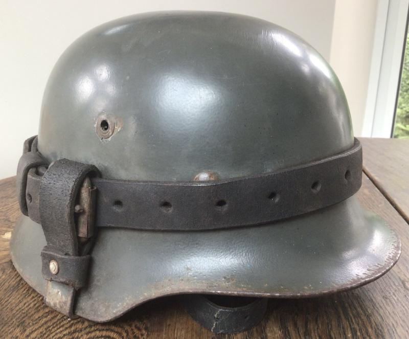 WEHRMACHT M36 HELMET WITH ORIGINAL CARRIER.
